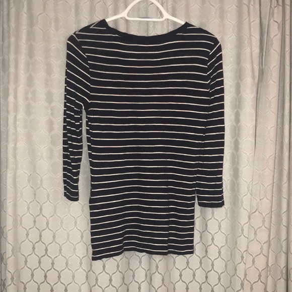 Navy & White Striped 3/4 Length Top - Picture 2 of 2